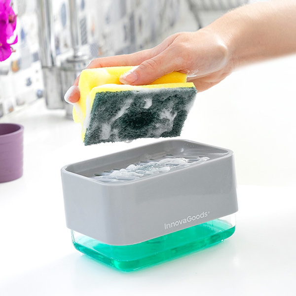 Διανομέας σαπουνιού 2 σε 1 για νεροχύτη Pushoap InnovaGoods 