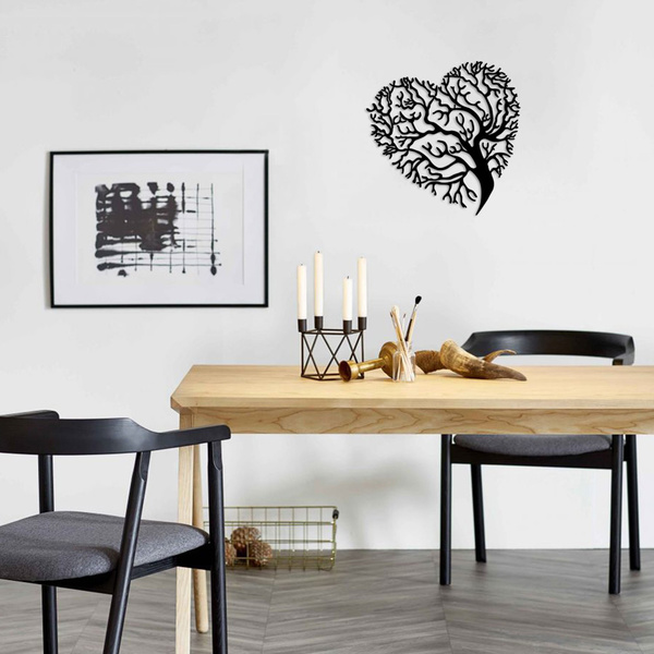 Decorative Metal Wall Accessory Heart Tree 70x70 cm 