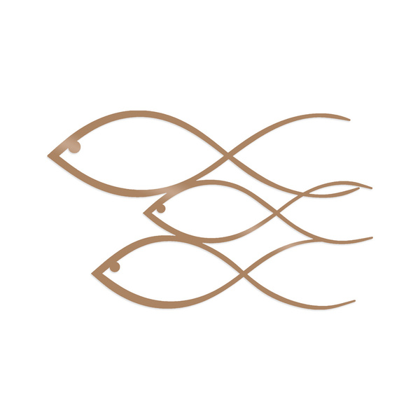 Διακοσμητικό τοίχου μεταλλικό Fish-Copper 50x30 εκ. 