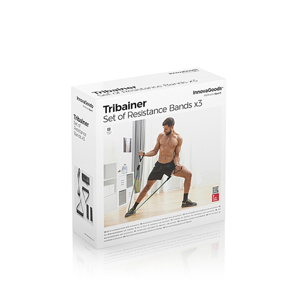 Σετ ιμάντων αντίστασης με αξεσουάρ & οδηγό ασκήσεων Tribainer InnovaGoods V0103411 
