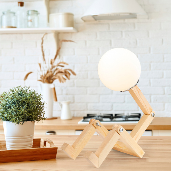 Πορτατίφ ξύλο Milet-N-834 Φυσικό 15x17x56 εκ. E27 40 W 525NOR2148 