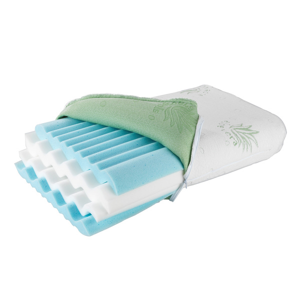 Height / Firmness adjustable neck support pillow + pillow case 60x40x12 εκ. 