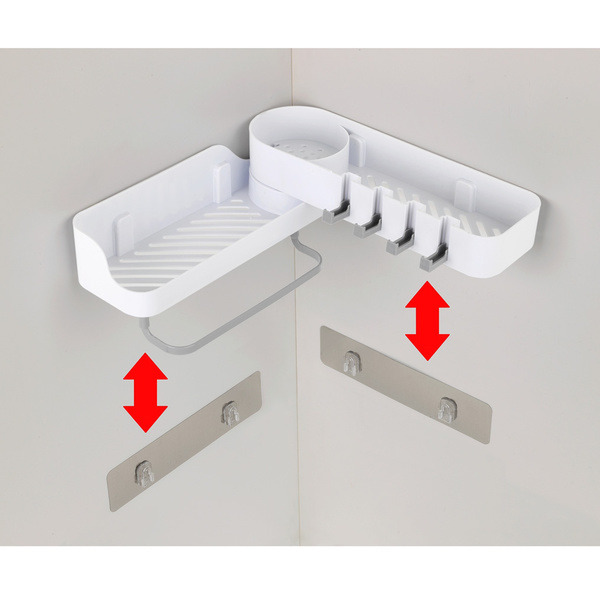 Διπλό προσαρμοζόμενο ραφάκι με αυτοκόλλητα στήριξης 33x33,5x14 εκ. 89790500 