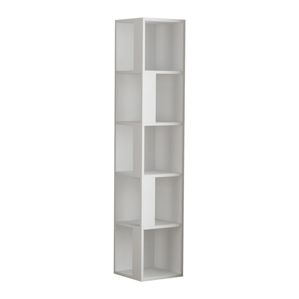 Particle Board Bookcase with Shelves Piano White 855DTE3655 W34xH161xD34 cm 