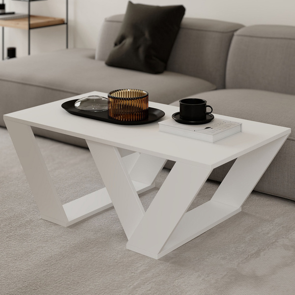 Particle Board Coffee Table Pipra White 776HMS2820 W110xH40xD60 cm 