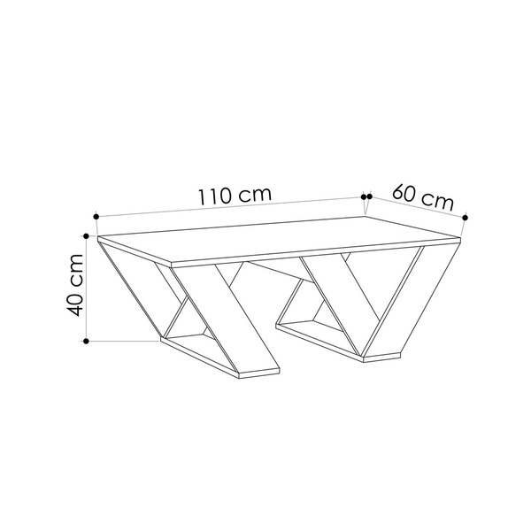 Particle Board Coffee Table Pipra White 776HMS2820 W110xH40xD60 cm 