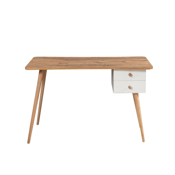 Γραφείο με 2 συρτάρια από μοριοσανίδα & ξύλο Balbina Atlantic Pine+Λευκό 869VEL6602 120x77x60 εκ. 