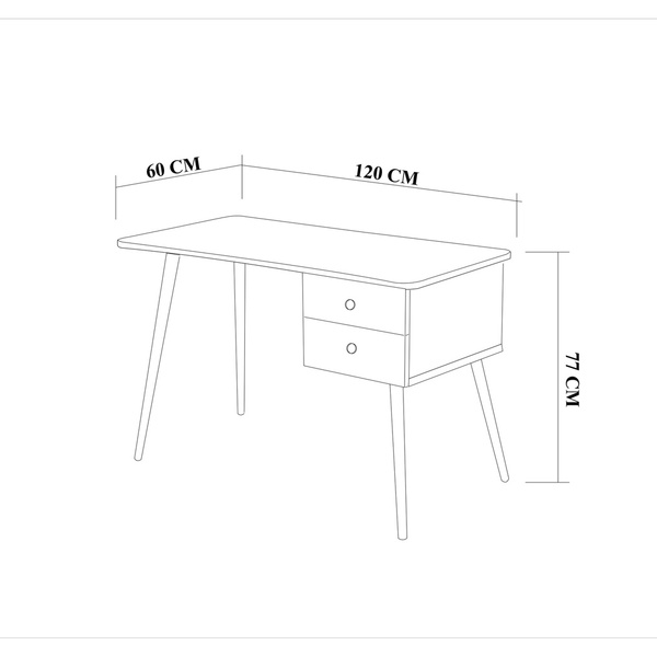 Γραφείο με 2 συρτάρια από μοριοσανίδα & ξύλο Balbina Atlantic Pine+Λευκό 869VEL6602 120x77x60 εκ. 