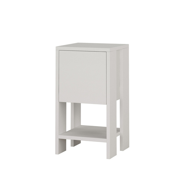Particle Board Nightstand with Shelf & 1 Drawer Ema White 776HMS3419 W30xH55xD30 cm 