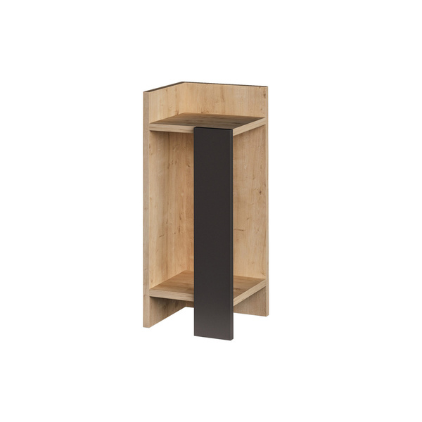 Particle Board Nightstand with Shelf Elos Left Oak, Anthracite 855DTE3507 W25xH60xD27 cm 