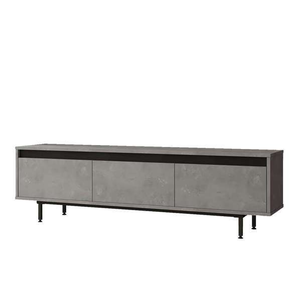 Particle Board TV Stand with Metal Legs & Cabinets LV1-RL Silver+Black 921YRD1102 160x45,2x35,5 cm 