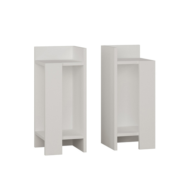 Particle Board Nightstands with Shelf Elos White 855DTE3509 W25xH60xD27 cm (2 pcs) 