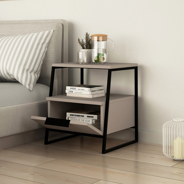 Particle Board Nightstand with Shelf Pal Light Mocha 855DTE3515 W45xH50xD40 cm 