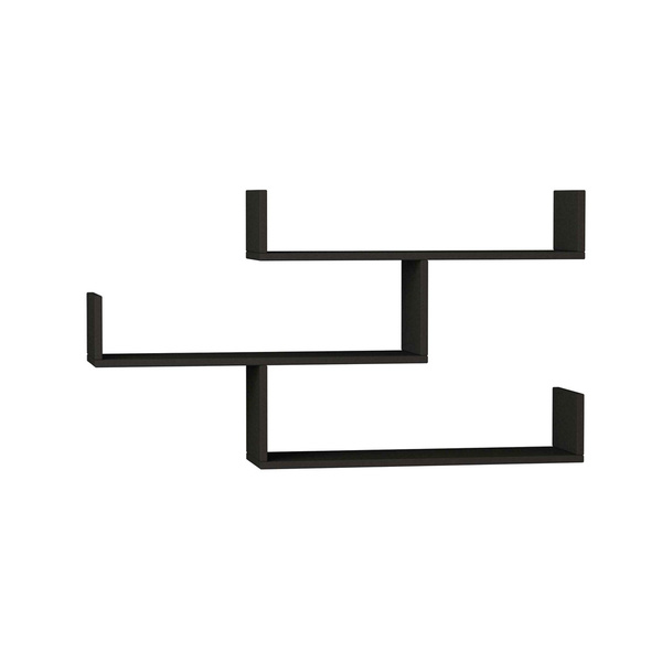 Ράφι τοίχου από μοριοσανίδα Tibet Ανθρακί 855DTE1649 120x67x22 εκ. 