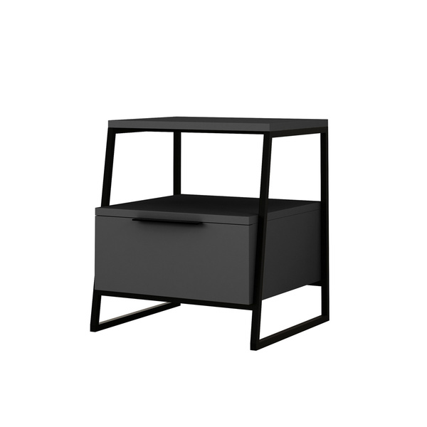 Particle Board Nightstand with Shelf Pal Anthracite 855DTE3513 W45xH50xD40 cm 