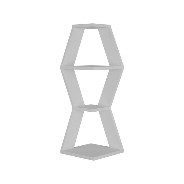 Particle Board Wall Shelf Sablor Corner White 855DTE1763 W30xH86xD30 cm 