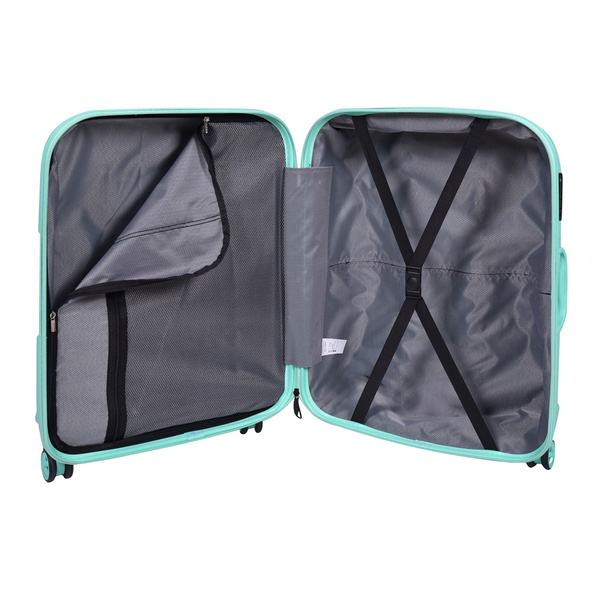 Set of 3 luggage 4-wheel spinners hard shell Mint Green 56x40x23cm, 66x42x27cm, 75x50x30cm 