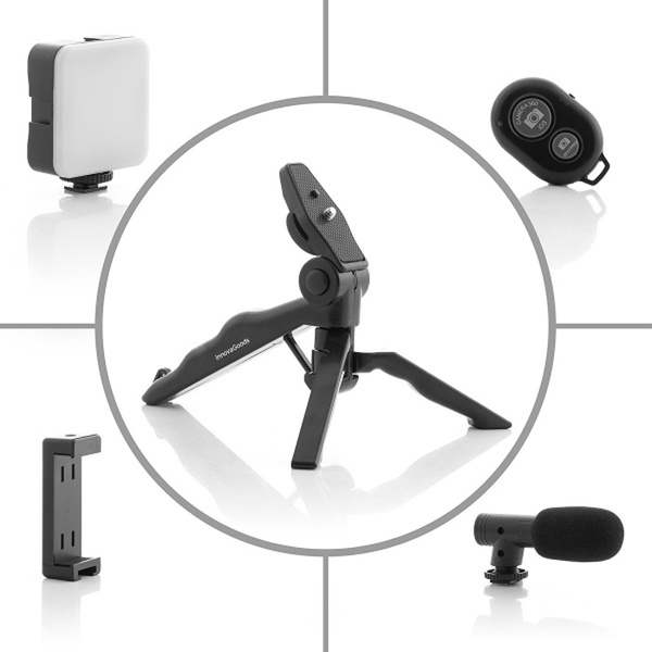 Vlogging kit with light, microphone and remote control Plodni InnovaGoods 6 pcs 