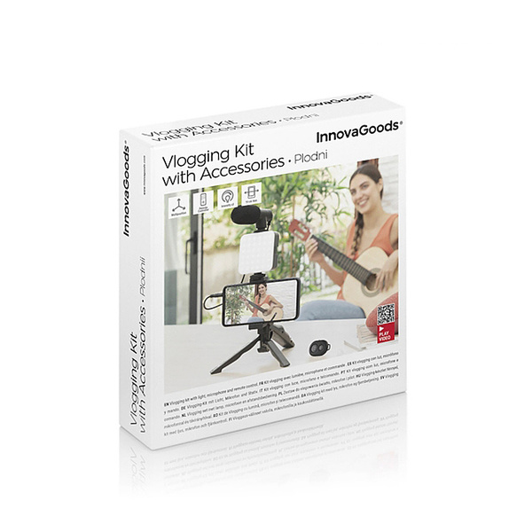 Vlogging kit with light, microphone and remote control Plodni InnovaGoods 6 pcs 