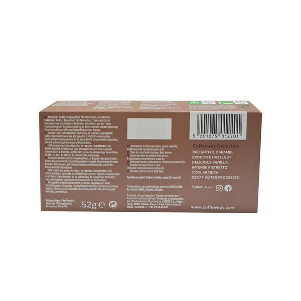 Espresso Coffeeway Hazelnut 10 biodegradable capsules 