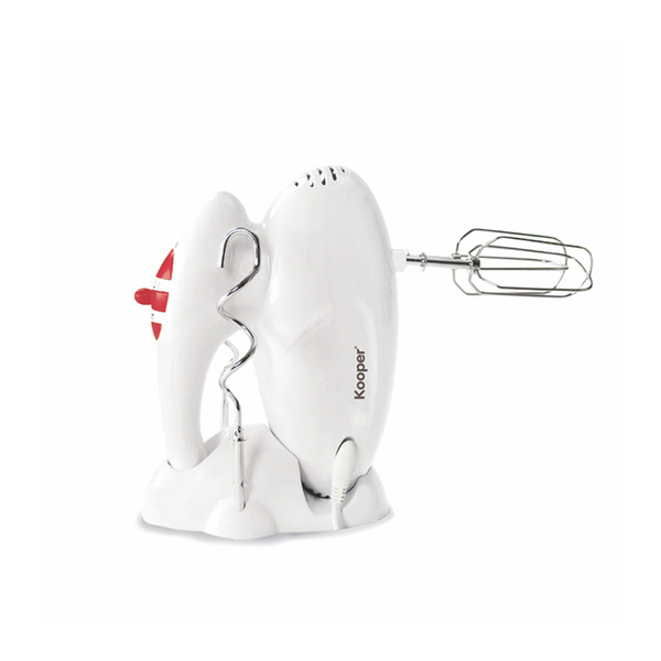 Μίξερ χειρός με βάση Kooper 5 ταχύτητες & 2 σετ αναδευτήρες 200W λευκό 2196208 