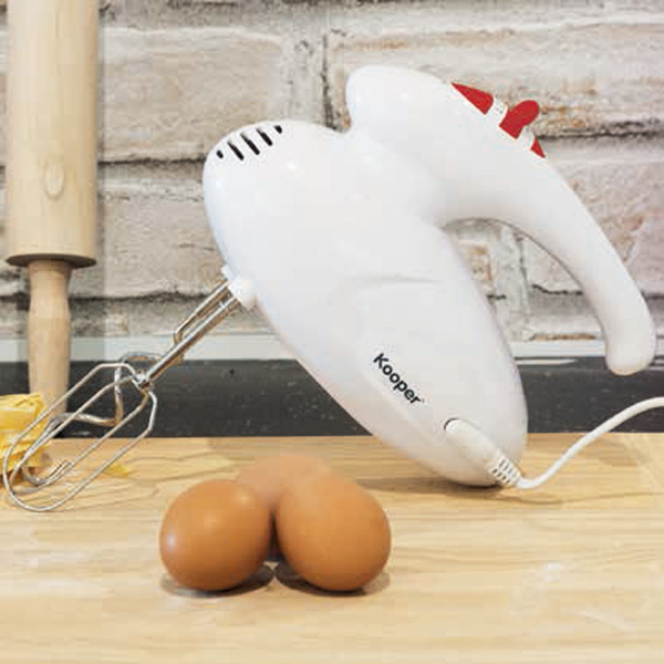 Μίξερ χειρός με βάση Kooper 5 ταχύτητες & 2 σετ αναδευτήρες 200W λευκό 2196208 