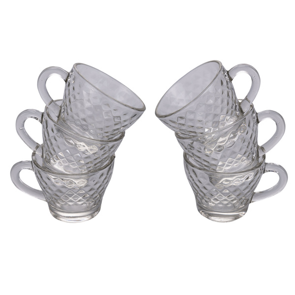 Glass coffee cups 90 ml Diamond 6 pcs 5910770 