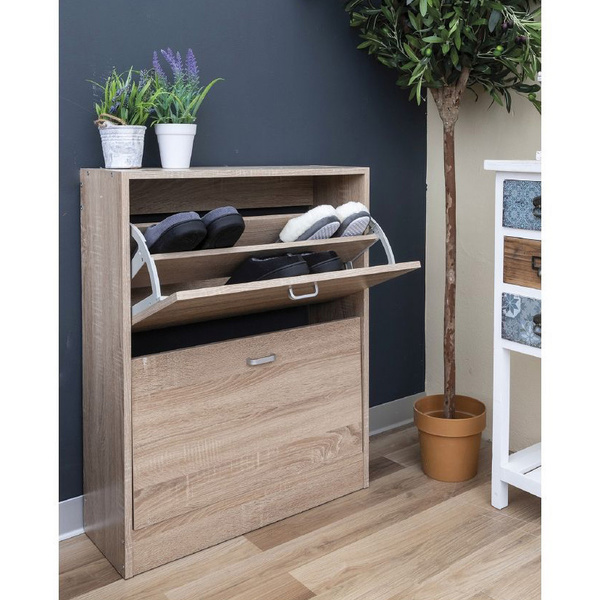 Παπουτσοθήκη 2 τμημάτων MDF δρυς 63x24x80 εκ. 2191284 