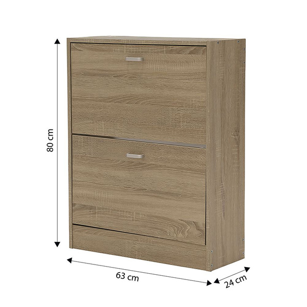 Παπουτσοθήκη 2 τμημάτων MDF δρυς 63x24x80 εκ. 2191284 