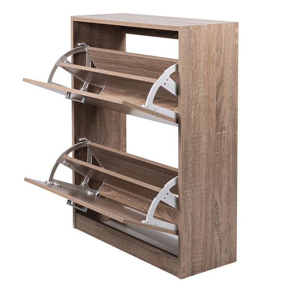 Παπουτσοθήκη 2 τμημάτων MDF δρυς 63x24x80 εκ. 2191284 