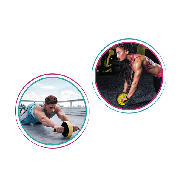 Ρόδα κοιλιακών διάμετρος FitLover 17 εκ. + στρώμα κύλισης 34x16x0,5 εκ. 5906949 