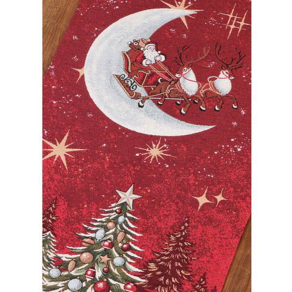 Christmas runner burgundy 50% polyester - 50% cotton 43x140 cm 