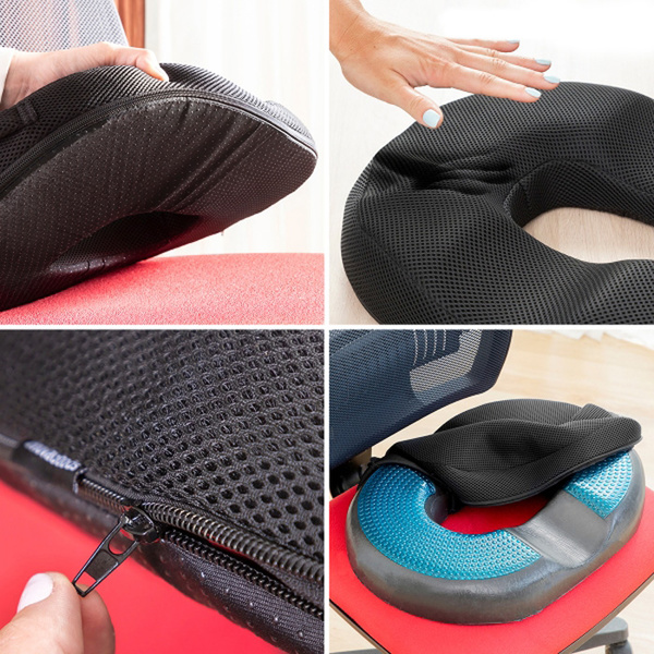 Gel & bamboo charcoal cushion with removable cover Charnut InnovaGoods 