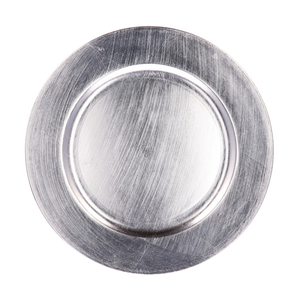 Plastic decorative plate silver 33 cm 