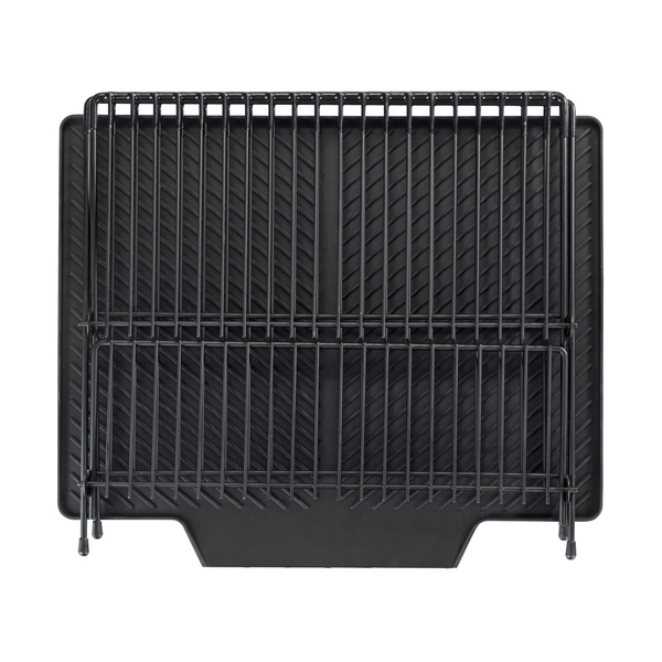 Dish rack with draining mat Nelia black 34x25x40 cm 
