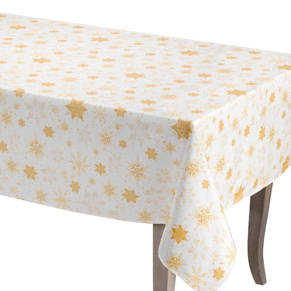 Christmas tablecloth Snowflakes ecru 100% cotton 