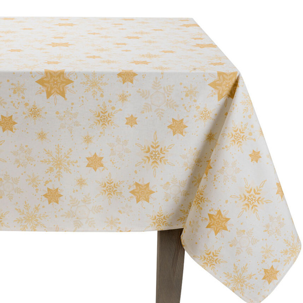 Christmas tablecloth Snowflakes ecru 100% cotton 