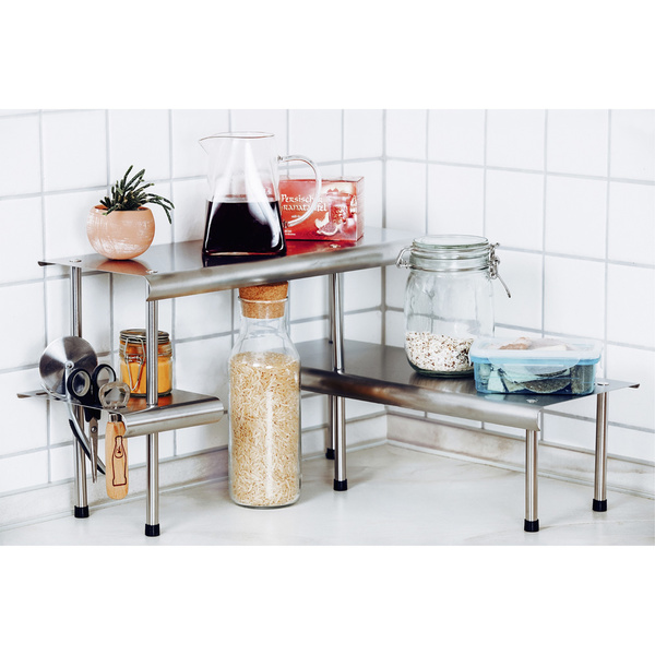 Corner rack Massivo Trio stainless steel 50x50x31 cm 