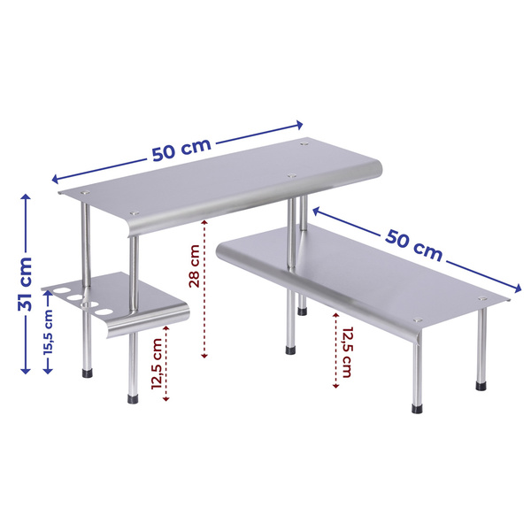 Corner rack Massivo Trio stainless steel 50x50x31 cm 
