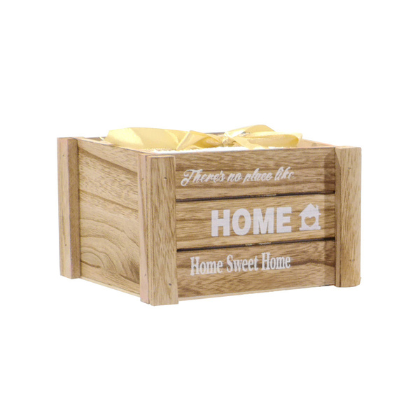 Ξύλινο κουτί 17x14x10 εκ. με 4 πετσέτες χεριών 30x30 εκ. 100% βαμβάκι Μπεζ 