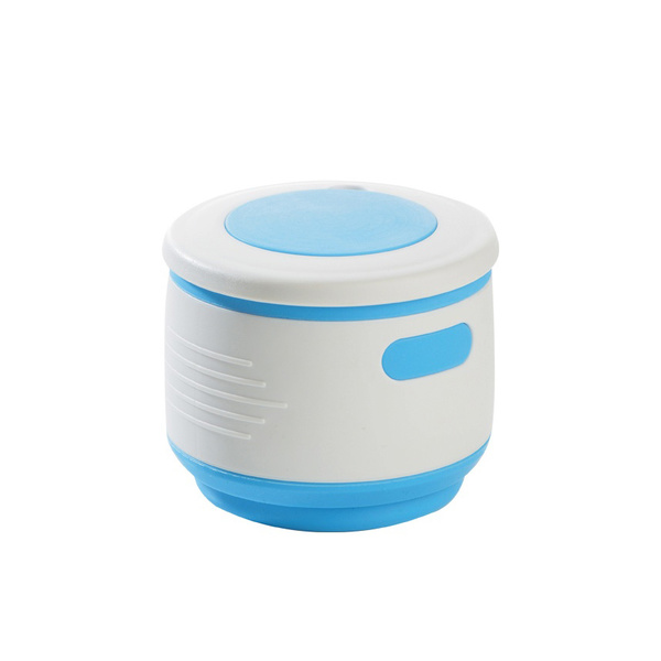 Πτυσσόμενο ποτήρι με θήκη χαπιών 350 ml σιλικόνη γαλάζιο / λευκό 8x9,5 εκ. 