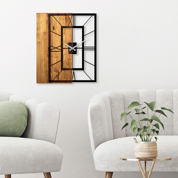 Decorative wall clock wood + metal 37 49x3x58 cm 539TNL1137 