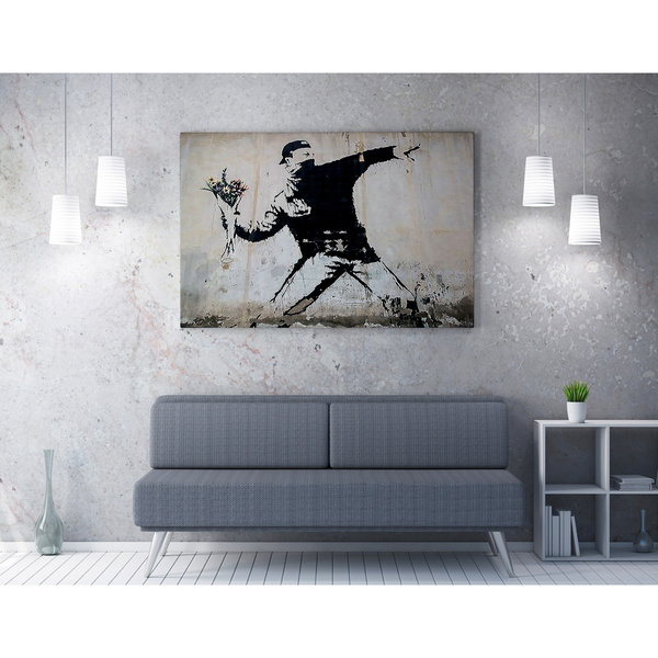 Canvas painting on frame digital printing WY18 Banksy 966BRS1135 