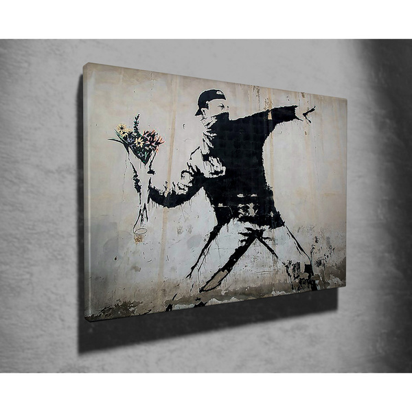 Canvas painting on frame digital printing WY18 Banksy 966BRS1135 