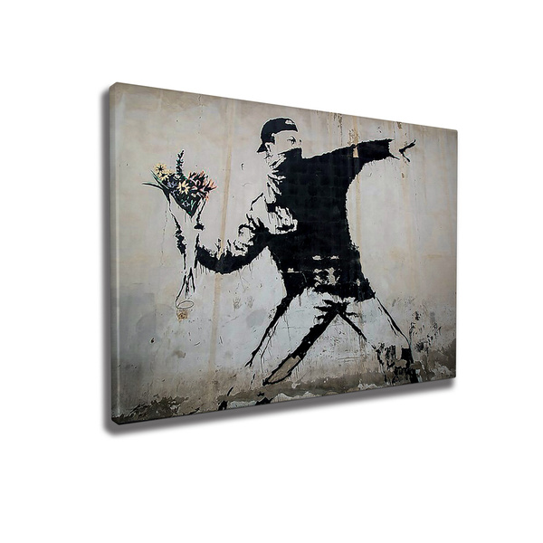 Canvas painting on frame digital printing WY18 Banksy 966BRS1135 