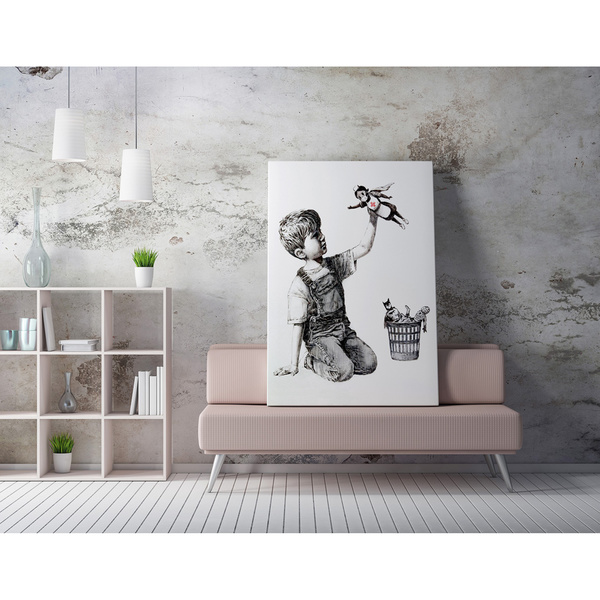 Canvas painting on frame digital printing WY62 Banksy 50x70 cm 966BRS1224 