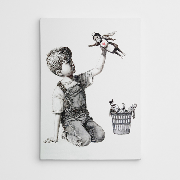 Canvas painting on frame digital printing WY62 Banksy 50x70 cm 966BRS1224 