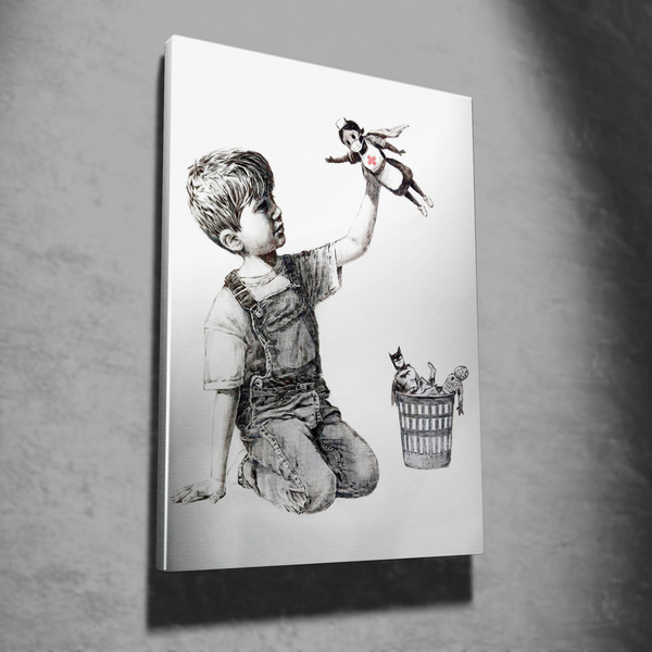 Canvas painting on frame digital printing WY62 Banksy 50x70 cm 966BRS1224 