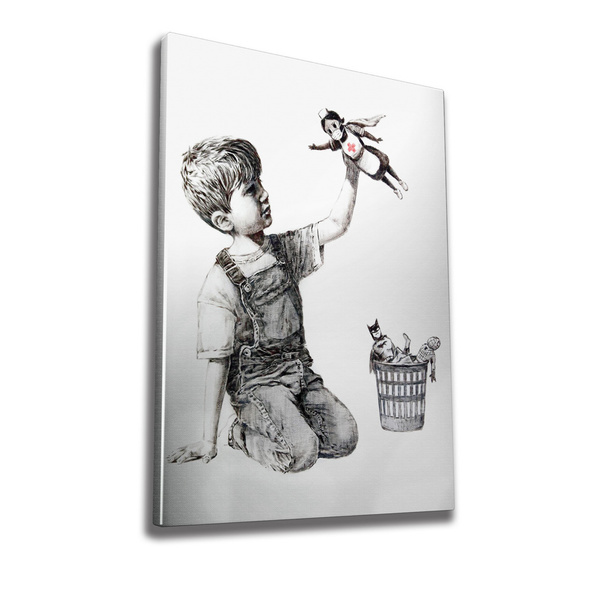 Canvas painting on frame digital printing WY62 Banksy 50x70 cm 966BRS1224 