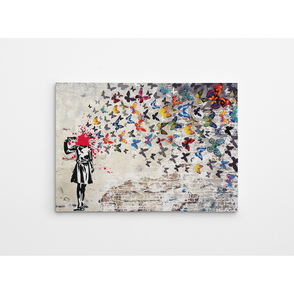 Πίνακας σε καμβά με τελάρο ψηφιακή εκτύπωση WY51 Banksy 966BRS1203 